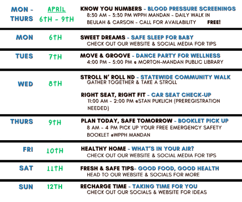2026 NPHW Calendar - page two REVISED